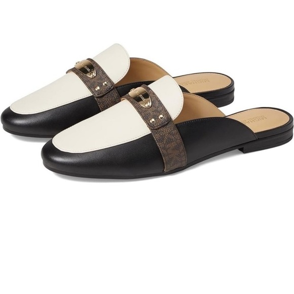 Michael Kors MK Plate Signature Multi Mules Sandals Shoes - Picture 1 of 1